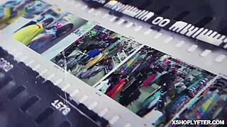 The shoplifter gets caught and handled in the office.