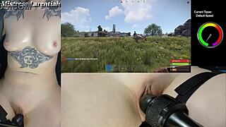 rust naked gaming stream part 1 goth gamer girl mistress larentiah masturbating her shaved pussy in webcam fetish