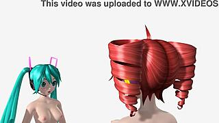 hatsune miku, teto, and neru in full nude with clothes ripped off their big tits and ass – wanna see the goddesses?