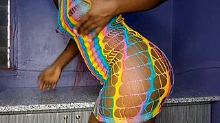 Quick session in the living room with the neighbor's massive tool.