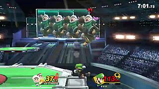 green plumber encounters innocent twins in a game