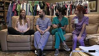 Dr Tampa examines Nova Maverick’s big tits during yearly physical checkup