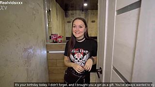 i gave my girlfriend a girl for birthday and we had awesome threesome