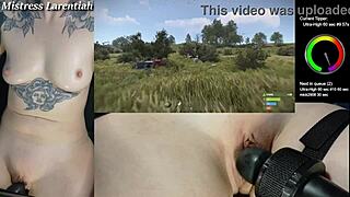 rust naked gaming stream part 1 goth gamer girl mistress larentiah masturbating her shaved pussy in webcam fetish