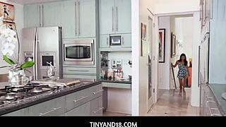 Hey, tiny Asian Mina Luxx slurps her boyfriend's thick cock