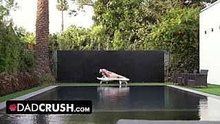 Yo, this hot teen 18+ stepdaughter teases stepdad by the pool! 😏