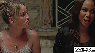 wicked - lexi luna dives into her fantasy of licking a hot redhead's pussy. first time with a tattooed brunette babe.