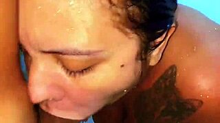 caught this hot latina by surprise in the shower, teasing with her natural tits and wet pussy.