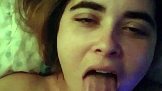 Brunette Milf Deepthroats Husband's Cock Passionately!