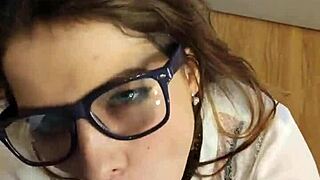 I’m Wild Over Fucking the Teacher and Cumming on Her Sexy Glasses!