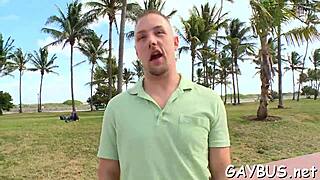 just chilling with a lustful homosexual stud during a wild blowjob contest.