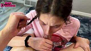 First time college slut nails a hot pov thong blowjob 😎