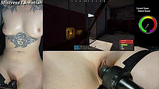 rust naked gaming stream part 1 goth gamer girl mistress larentiah masturbating her shaved pussy in webcam fetish