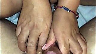 wifey teases cock with wet pussy and handjob