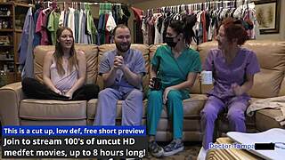 Dr Tampa examines Nova Maverick’s big tits during yearly physical checkup