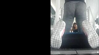 Check out this hot Mexican teen bent over in gym leggings, damn!