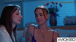 wicked - lexi luna dives into her fantasy of licking a hot redhead's pussy. first time with a tattooed brunette babe.
