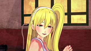 stunning blonde cheerleader gets fucked in hentai