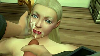 Sticky with cum footjob and blowjob.