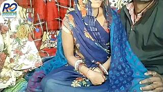 desi rashi aunty lifts saree for steamy fingering session, hindi audio adds raw spice