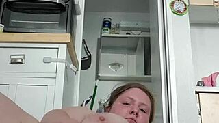 I feel intense pain sliding that plug in and out during my solo masturbation session as a bbw amateur at home.