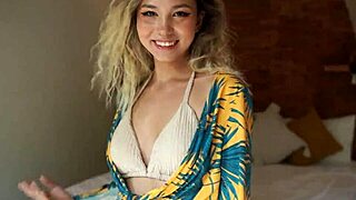 Tropical Asian blonde takes it hard doggy style with pure lust.