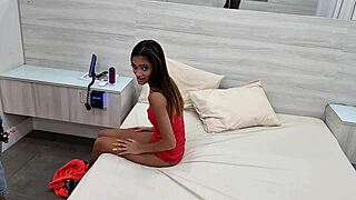 Teen Karina Melo licks and takes big black cocks anally backstage in motel