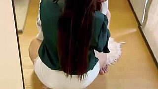 Beautiful amateur cheats with her boss in this homemade video, showing off her cute ass.