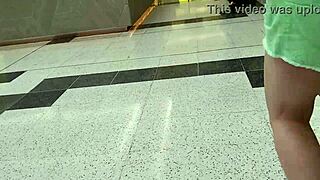 trashy kiwi girl shows off at the mall and on a busy public street