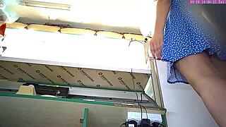 Is Sexy Blonde Step Sister Hiding Under Her Dress?