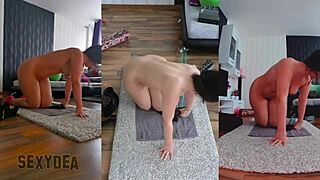 Watch My Naked Yoga in Triple Cam View