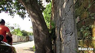 Ever seen raw outdoor sucking with massive cumshots on big tits? What a daring combo!