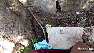 Ever seen raw outdoor sucking with massive cumshots on big tits? What a daring combo!