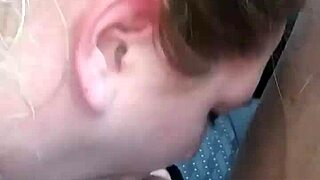 Sloppy blowjob performed outdoors in public by amateur couple