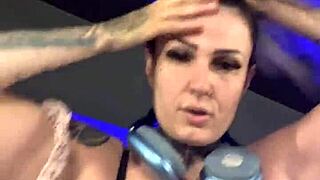 Training In Gym, Got Horny, Sweat Dripping Down Legs To Wet Pussy