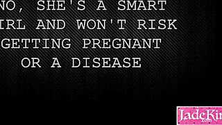 Cheating man sneaks off for condom creampie.