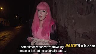 Pink-haired Euro slut unlocked and pounded hard in Prague 😜