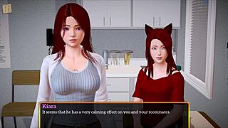 in my new family, the redhead amateur plays erotic games with big tits and ass