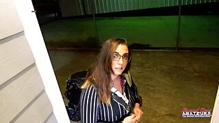 Busty Brunette Celeste Deeply Fingers Hairless Twat Before Banged In Doggystyle