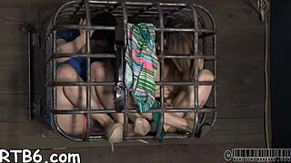 beautiful slaves get fastened and receive rough hardcore bdsm treatment