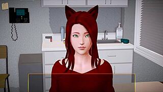 in my new family, the redhead amateur plays erotic games with big tits and ass