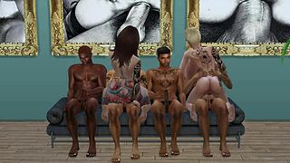 Billie and Diana handle monster BBCs in a wild gangbang.