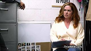 Aussie cougar rides officer's dick for stealing lingerie