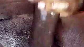 look at this big black dick getting jerked off in the bedroom