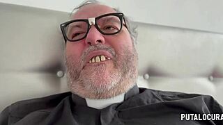 Latina Lia Ponce punished and drilled by Father Damian