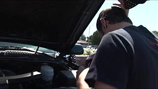 Amina Amore breaks down for deepthroat and gaping in fishnets