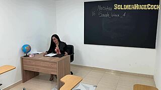 fucking sarah black the new substitute teacher with monster cock quickie 😏