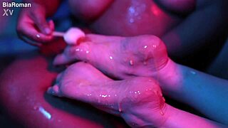 i'm cutie piie rubbing popsicle on my bare feet for you