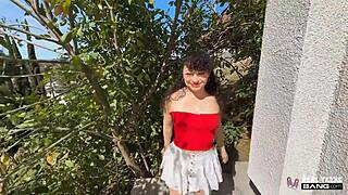 Curly haired pixie gets fucked good on the sofa! 😘