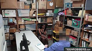 hey, why's this sexy ebony teen 18+ bent over in shop? caught stealing again at teen18+robbers com!